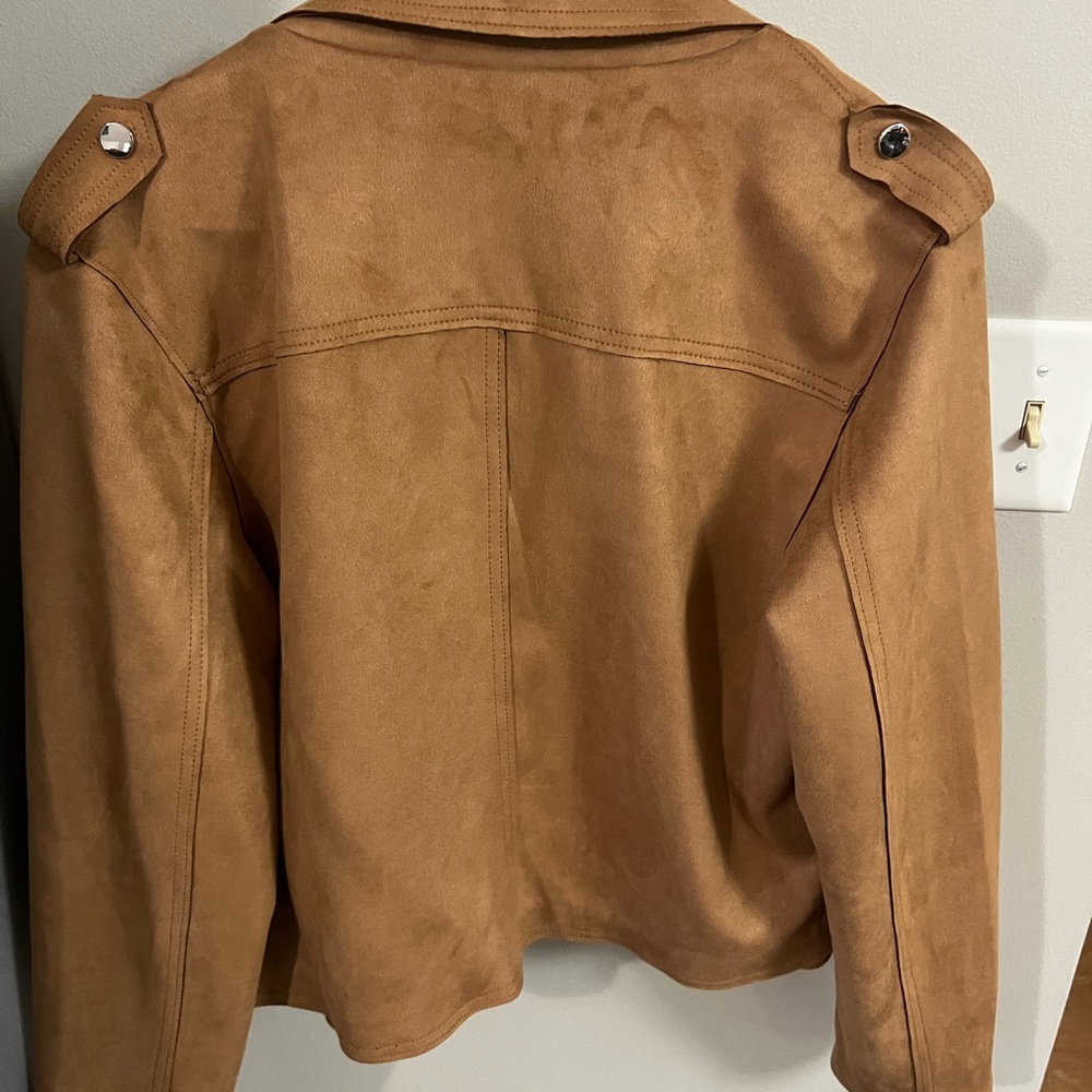 Tan faux suede jacket